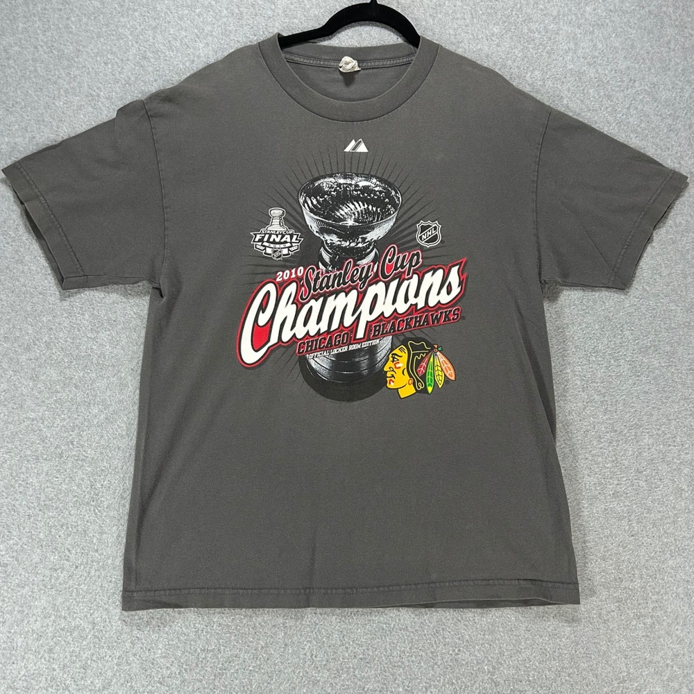 Chicago Blackhawks T-Shirt Alstyle Mens L Gray Sporty Streetwear